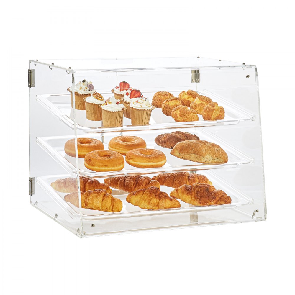 CX-02 - 3-Tier Durable Pastry Display Case with Easy Rear Access