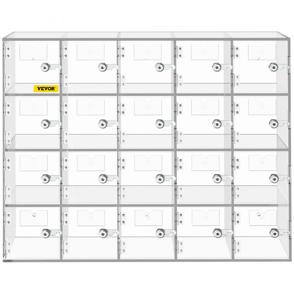 SJG-YKL-20M - Durable Acrylic 20-Slot Cell Phone Locker with Unique Keys