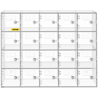 SJG-YKL-20M - Durable Acrylic 20-Slot Cell Phone Locker with Unique Keys