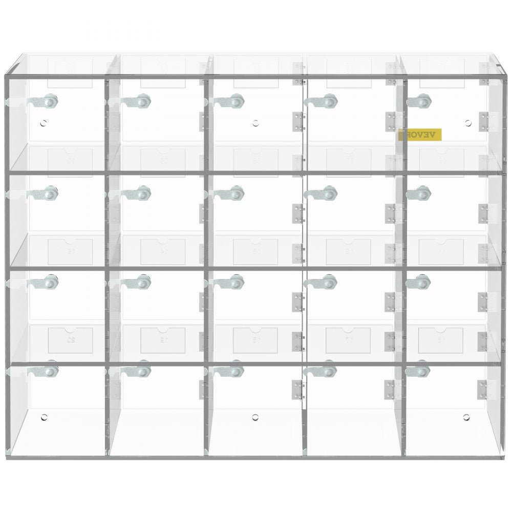 SJG-YKL-20M - Durable Acrylic 20-Slot Cell Phone Locker with Unique Keys