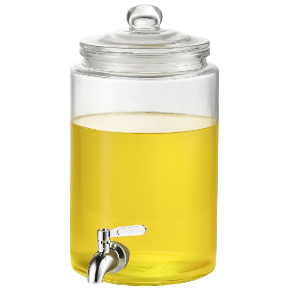 010939643083 - 1 Gallon Glass Beverage Dispenser with Stainless Steel Spigot