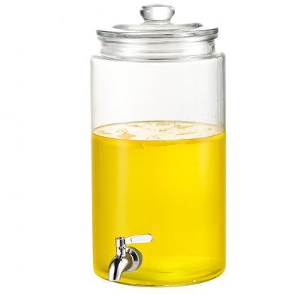 010583298757 - 2 Gallon Glass Beverage Dispenser with Stainless Steel Spigot