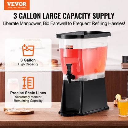 010192366508 - 3-Gallon Slim Beverage Dispenser with Detachable Drip Tray