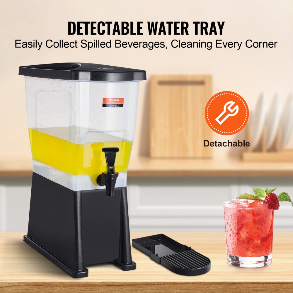 010192366508 - 3-Gallon Slim Beverage Dispenser with Detachable Drip Tray