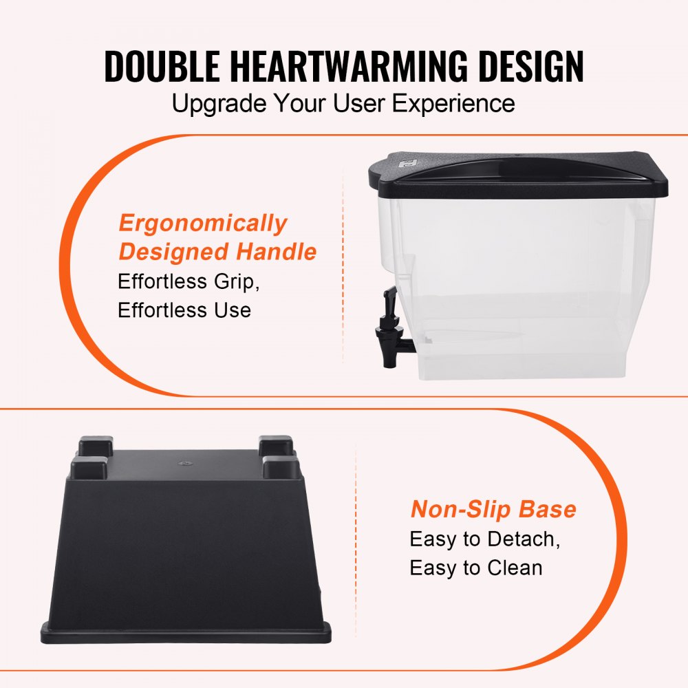 010192366508 - 3-Gallon Slim Beverage Dispenser with Detachable Drip Tray
