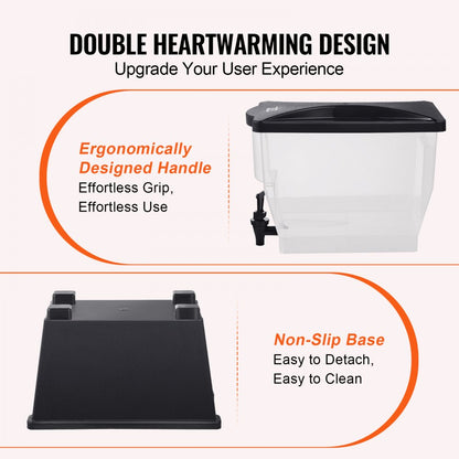 010192366508 - 3-Gallon Slim Beverage Dispenser with Detachable Drip Tray