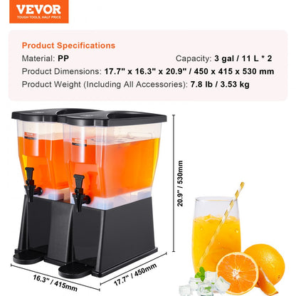 010907755970 - Dual 3-Gallon Beverage Dispenser for Events and Parties