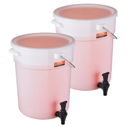 010192091454 - 5 Gallon Plastic Drink Dispenser with Anti-Dust Lid & Handles