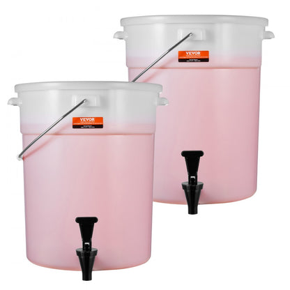 010192091454 - 5 Gallon Plastic Drink Dispenser with Anti-Dust Lid & Handles