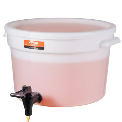 010568329743 - 3-Gallon PP Plastic Beverage Dispenser with Drip-Preventing Faucet