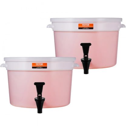 010568329743 - 3-Gallon PP Plastic Beverage Dispenser with Drip-Preventing Faucet