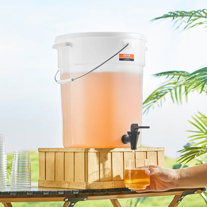 010640336348 - 5-Gallon Plastic Beverage Dispenser with Drip-Free Faucet