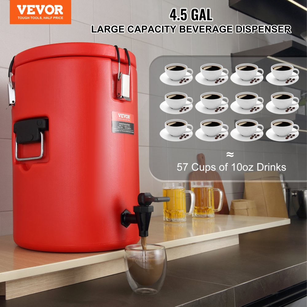 WNS-4 - 4.5 Gallon Stainless Steel Thermal Beverage Dispenser, Leak-Proof Design