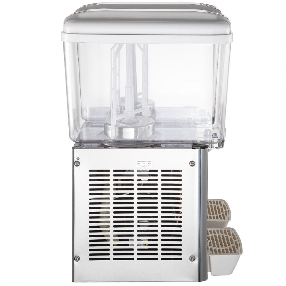 010167650427 - 9.5 Gallon Dual-Tank Stainless Steel Beverage Dispenser