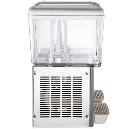 010167650427 - 9.5 Gallon Dual-Tank Stainless Steel Beverage Dispenser