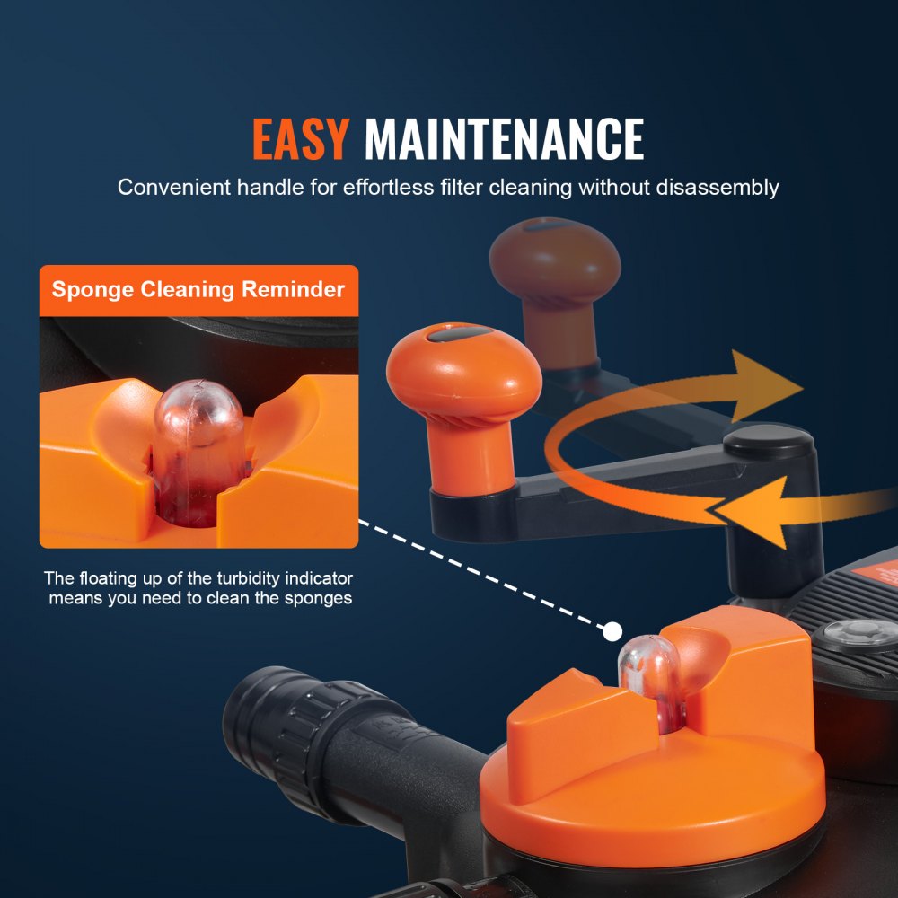 CPF-3500 - 13W UV Pond Filter for 2000 Gallons, Easy Maintenance, 1840 GPH