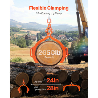 4SC28 - 28in Eagle-Claw Log Lifting Tongs, 2650 lbs Capacity