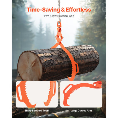 SC32 - 32in Eagle-Claw Log Lifting Tongs, 1543lbs Capacity