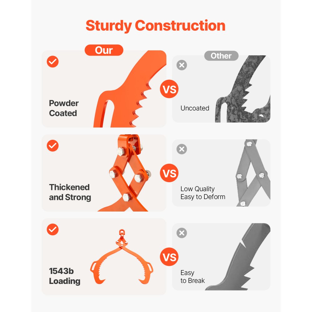SC32 - 32in Eagle-Claw Log Lifting Tongs, 1543lbs Capacity