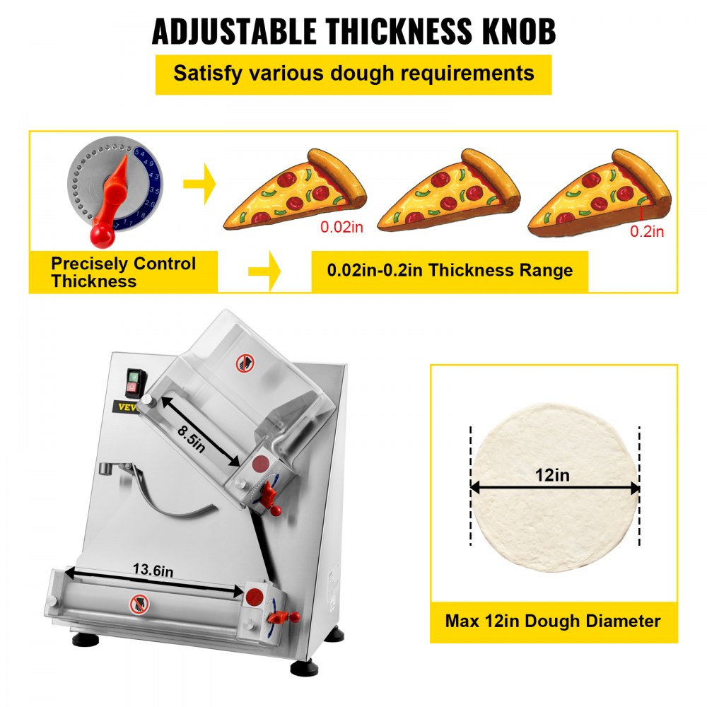 APD 30 - 4-12 Inch Adjustable Thickness Stainless Steel Dough Sheeter