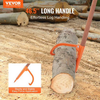 LPW48 - 46.5" Carbon Steel Log Jack with Adjustable Hook and Grip Handle