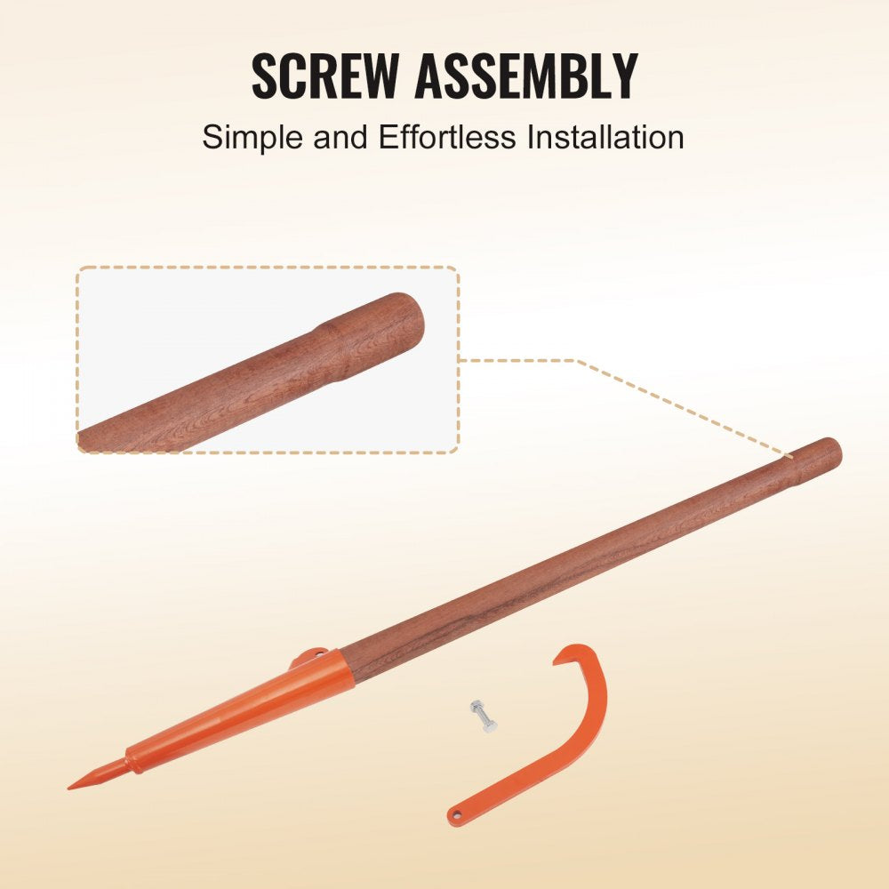 LPW48 - 46.5" Carbon Steel Log Jack with Adjustable Hook and Grip Handle
