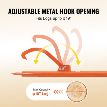 LP48 - 46.5" Carbon Steel Log Peavey with Rubber Handle for 19" Logs