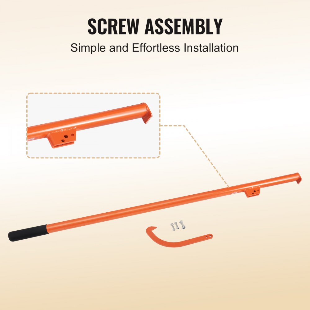 LH59 - 59-Inch Heavy-Duty Carbon Steel Log Jack with Adjustable Hook