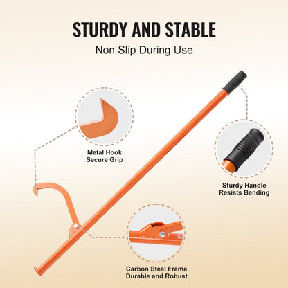 LH48 - 46.5" Heavy Duty Log Jack with Adjustable Hook & Comfortable Grip