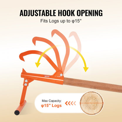 LTW48 - 46.5" Heavy Duty Timberjack with Wooden Handle for 15" Logs