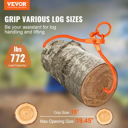 LT18 - Heavy-Duty Log Skidding Tongs, 19.45" Opening, 772 lbs Capacity