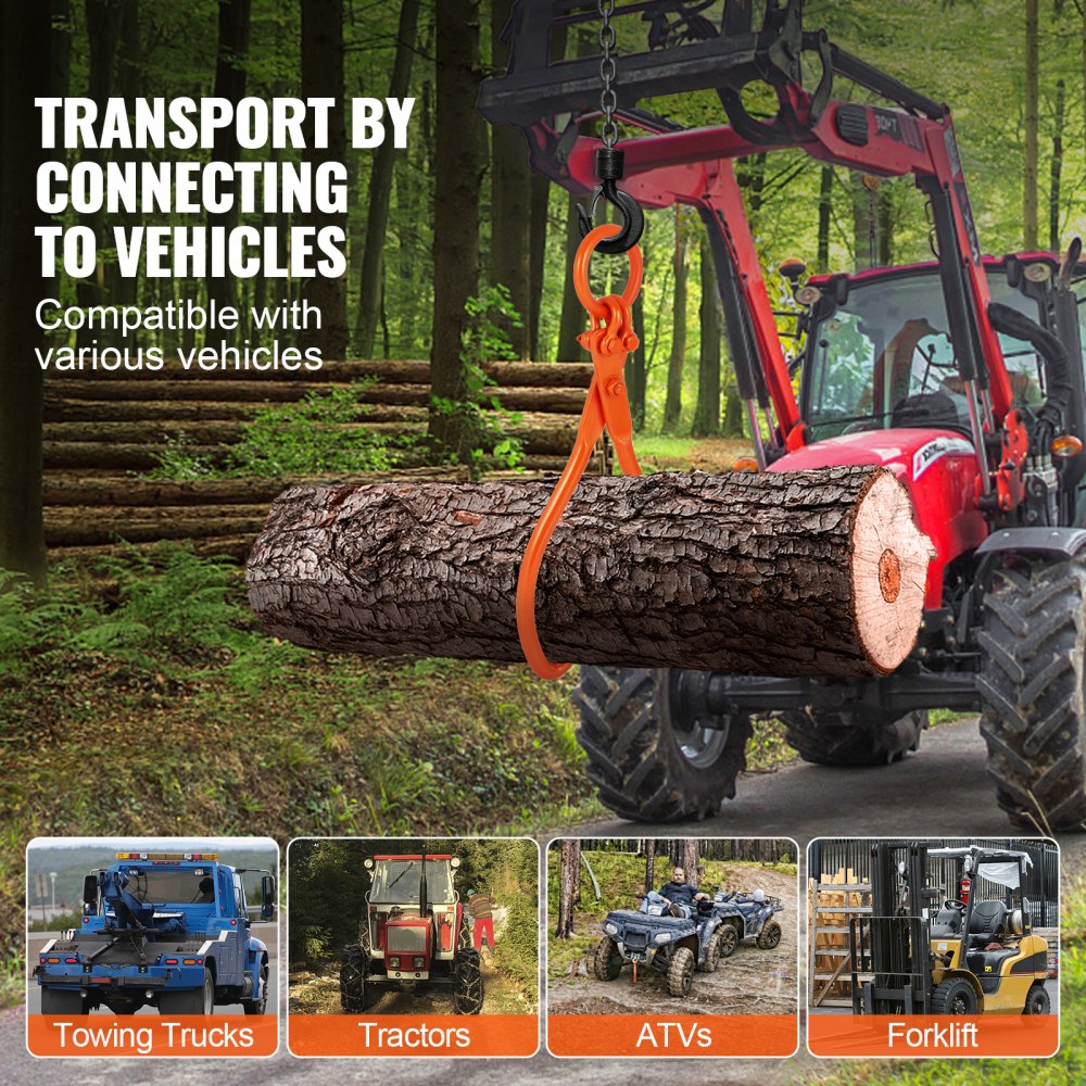 LT18 - Heavy-Duty Log Skidding Tongs, 19.45" Opening, 772 lbs Capacity