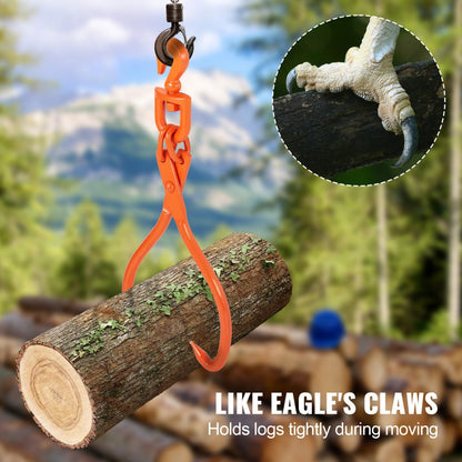 LS18 - Heavy-Duty 18" Steel Log Skidding Tongs, 772 lbs Capacity