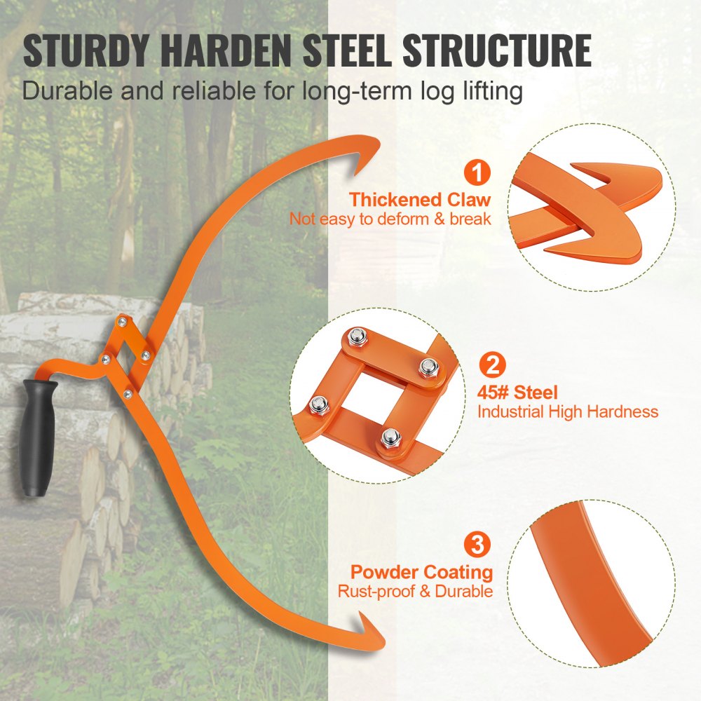 LM20 - 20" Steel Log Tongs for Easy Handling & Transport
