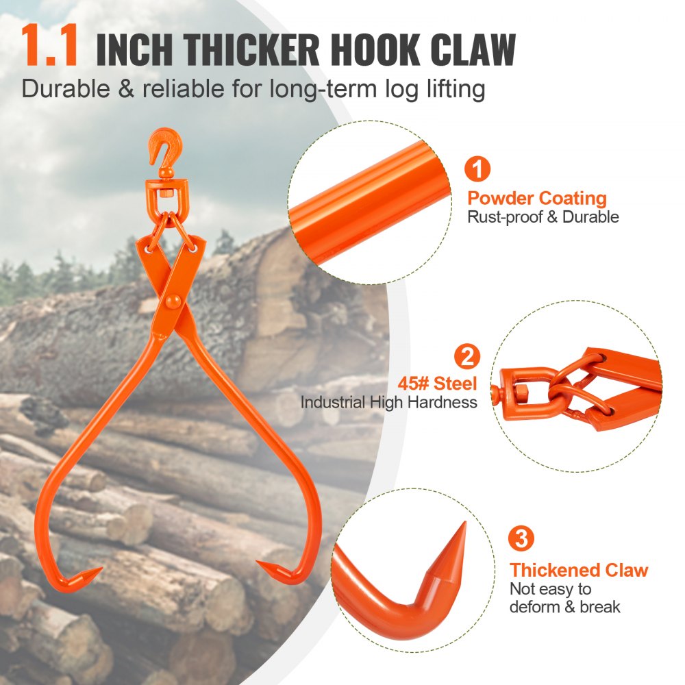 LS32 - Durable 32" Log Skidding Tongs for Easy Handling