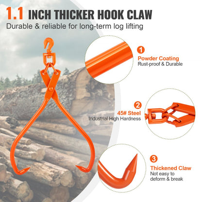 LS32 - Durable 32" Log Skidding Tongs for Easy Handling