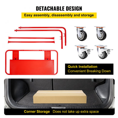 QJ-1001 - Heavy-Duty Drywall Cart with 2200 lb Capacity & 45"x22" Deck