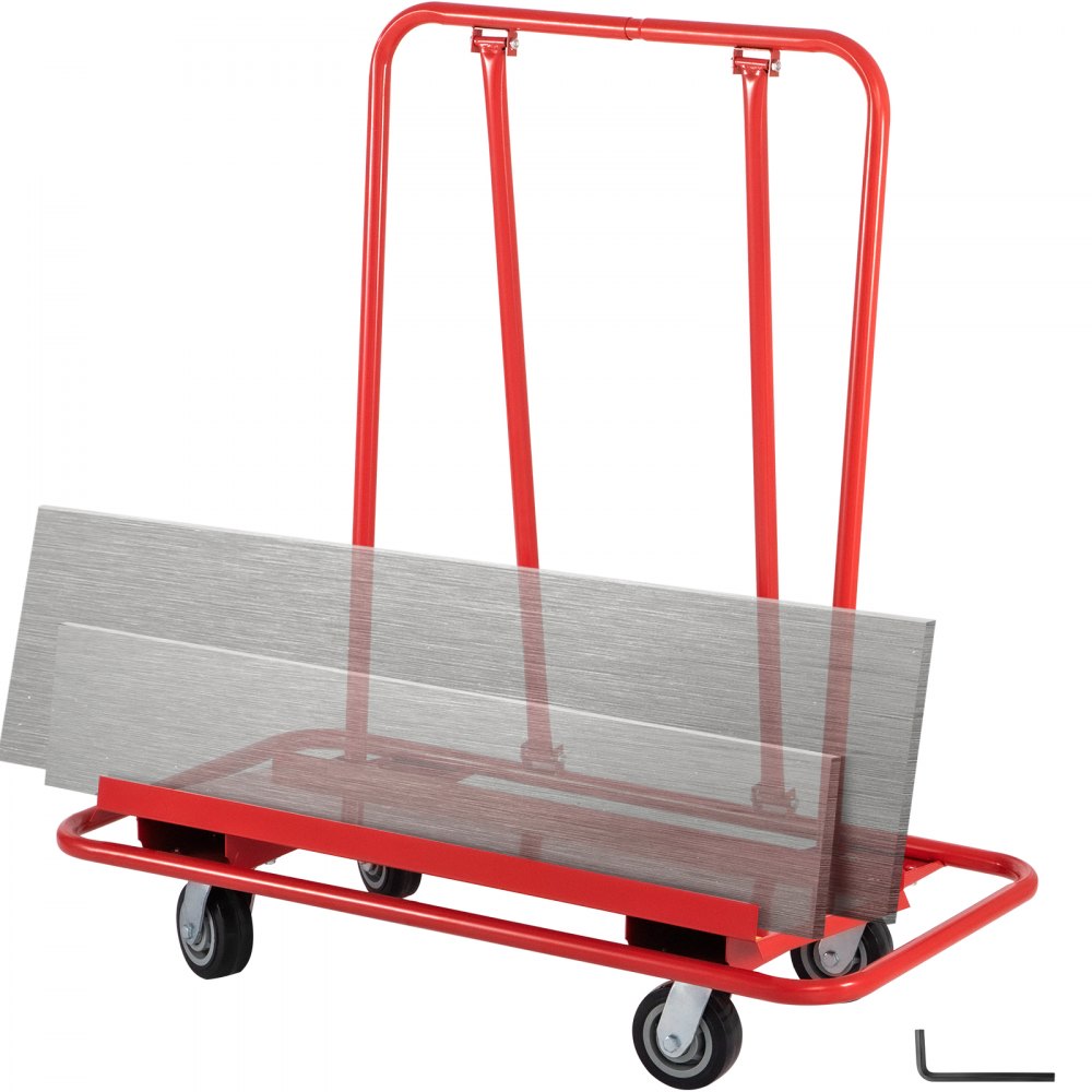 QJ-1001 - Heavy-Duty Drywall Cart with 2200 lb Capacity & 45"x22" Deck