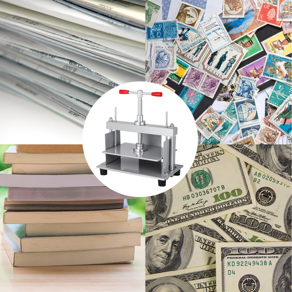 010557877829 - VEVOR 12" x 8.6" Steel Manual Paper Press Machine