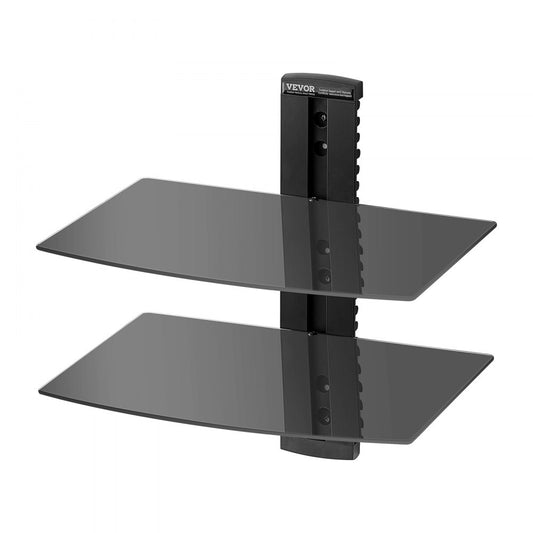 CS202 - Adjustable 2-Tier Glass AV Wall Stand with Cable Management