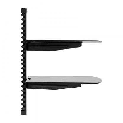 CS202 - Adjustable 2-Tier Glass AV Wall Stand with Cable Management