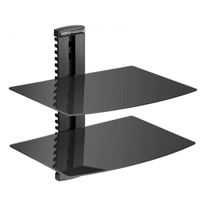 CS202 - Adjustable 2-Tier Glass AV Wall Stand with Cable Management