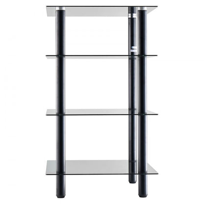 CSF-MS24302 - Adjustable 4-Tier Media Stand with Black Glass Shelves