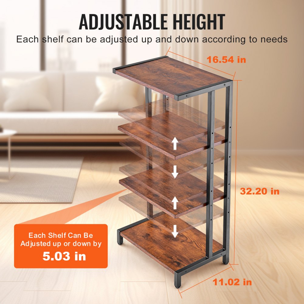 CSF-MS24305 - 4-Tier AV Stand with Adjustable Shelves & Cable Management