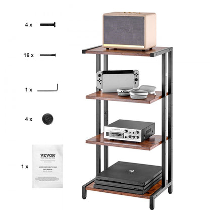 CSF-MS24305 - 4-Tier AV Stand with Adjustable Shelves & Cable Management