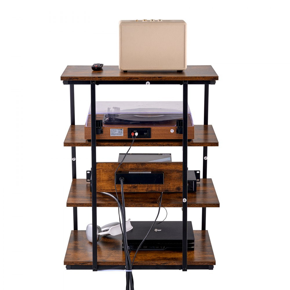 CSF-MS24301 - 4-Tier Vintage AV Media Stand with Cable Management