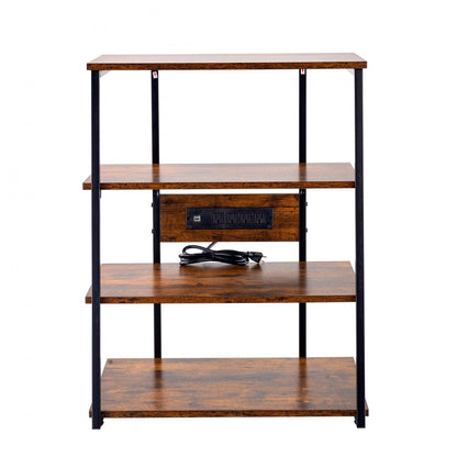 CSF-MS24301 - 4-Tier Vintage AV Media Stand with Cable Management