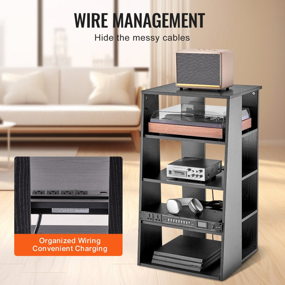 CSF-MS24306 - 5-Tier Media Stand with Adjustable Shelves and Cable Management