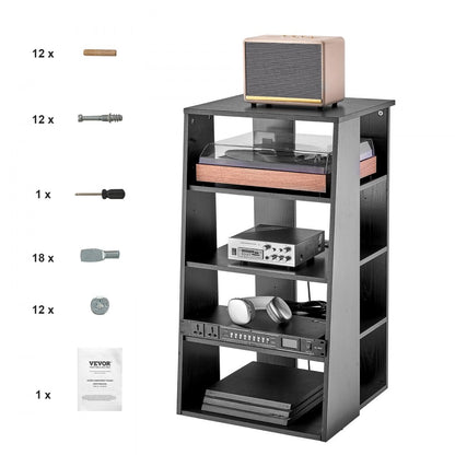 CSF-MS24306 - 5-Tier Media Stand with Adjustable Shelves and Cable Management