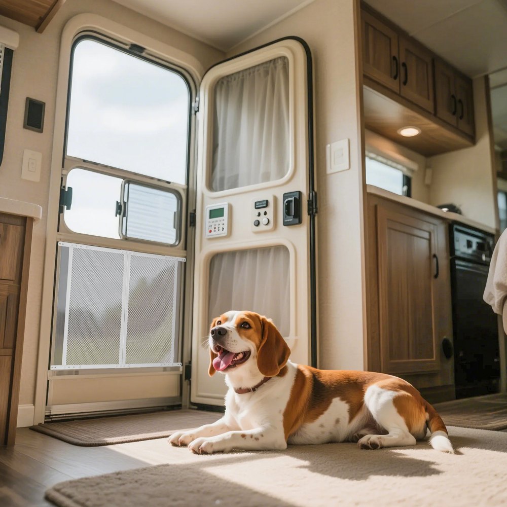 SZJJPMMF - RV Screen Door Pet Protector 28.5" x 31.5" Mesh Design